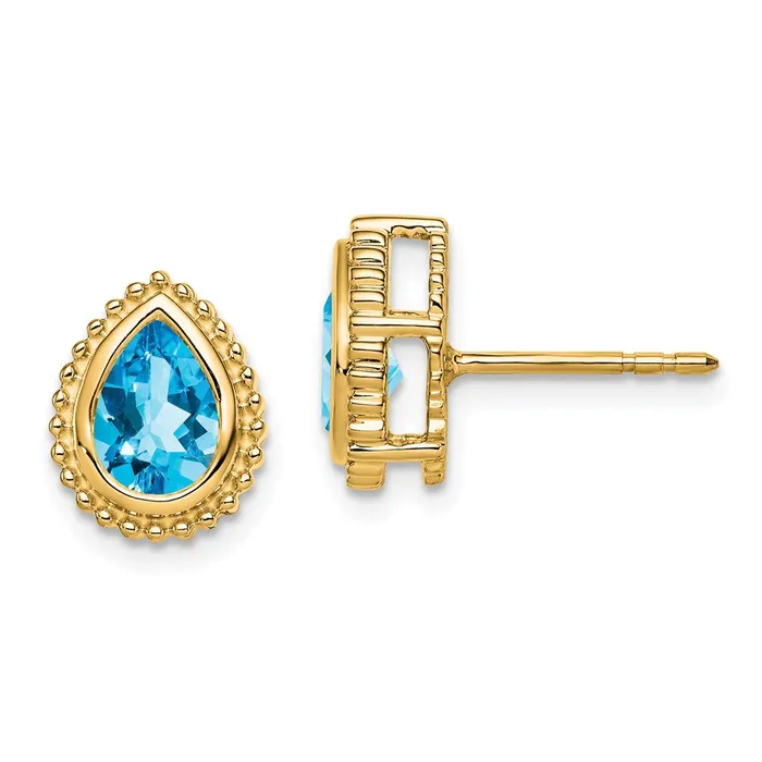 Earrings WB Choice Jewelry 14k Pear Blue Topaz Post EarringsWBCEM7203BTY Earrings WB Choice Jewelry 14k Pear Blue Topaz Post EarringsWBCEM7203BTY