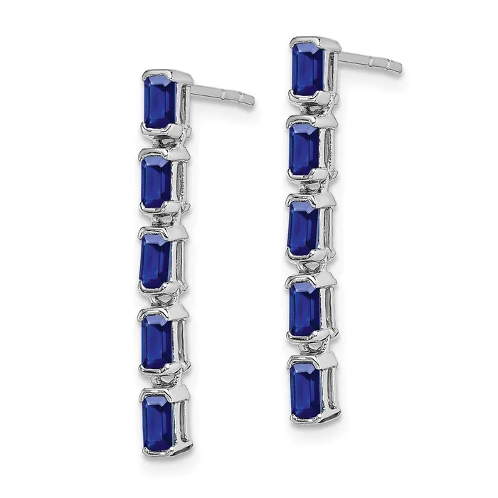 Earrings WB Choice Jewelry 14k White Gold Sapphire 5stone Dangle EarringsWBCEM7224SAW