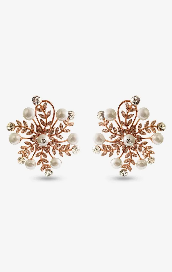 Elsa Rose Gold Pearl Earrings PRERTO ECOMMERCE PRIVATE LIMITED Earrings