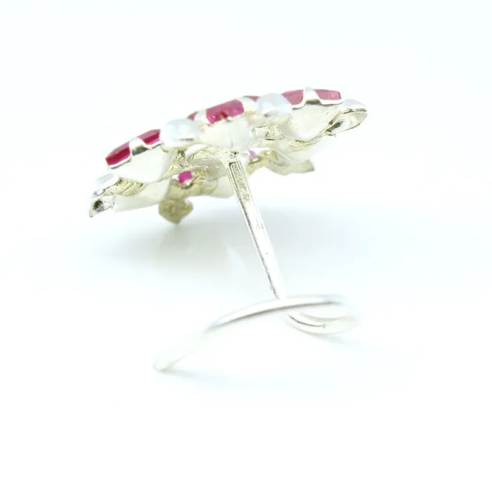 Karizma Jewels Floral Real 925 Silver Nose Stud CZ Twisted nose ring Rings