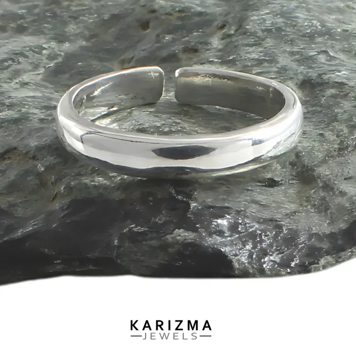 Karizma Jewels Pure Silver Adjustable Ring band chandi ka bejod challa Rings