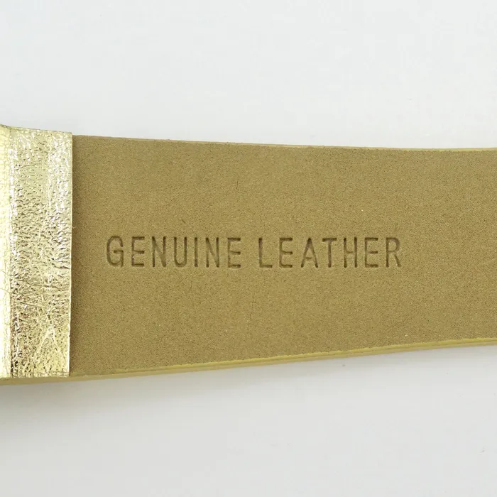 Moschino 1980s Metallic Gold Leather Watch Vintage by Misty Watches