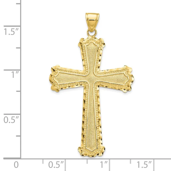 Necklaces WB Choice Jewelry 10K Diamondcut Cross PendantWBC10C4201