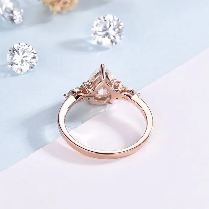 Pear Shaped Opal Ring Rose Gold Unique Cluster Diamond Opal Engagement Ring Teardrop Bridal Promise Ring Women Anniversary gift PENFINE Rings Pear Shaped Opal Ring Rose Gold Unique Cluster Diamond Opal Engagement Ring Teardrop Bridal Promise Ring Women Anniversary gift PENFINE Rings