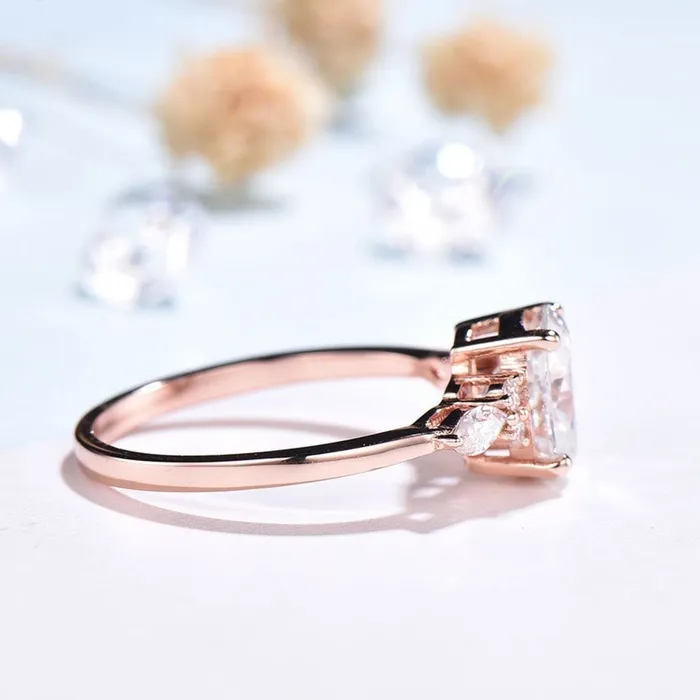Pear Shaped Opal Ring Rose Gold Unique Cluster Diamond Opal Engagement Ring Teardrop Bridal Promise Ring Women Anniversary gift PENFINE Rings Pear Shaped Opal Ring Rose Gold Unique Cluster Diamond Opal Engagement Ring Teardrop Bridal Promise Ring Women Anniversary gift PENFINE Rings