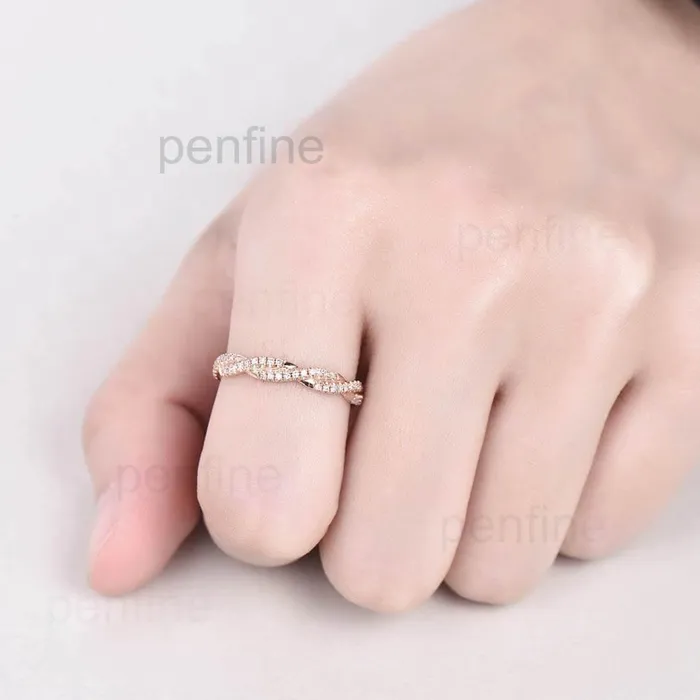 Rings PENFINE Twisted Fill Eternity Diamond Wedding Ring