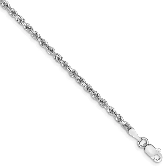 Rings WB Choice Jewelry 10k White Gold 225mm Diamondcut Rope ChainWBC10K018W7 Rings WB Choice Jewelry 10k White Gold 225mm Diamondcut Rope ChainWBC10K018W7