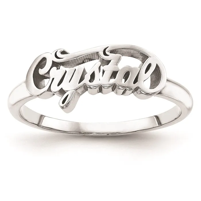 Rings WB Choice Jewelry 10K White Gold Polished Personalized Name RingWBC10XNR58W Rings WB Choice Jewelry 10K White Gold Polished Personalized Name RingWBC10XNR58W