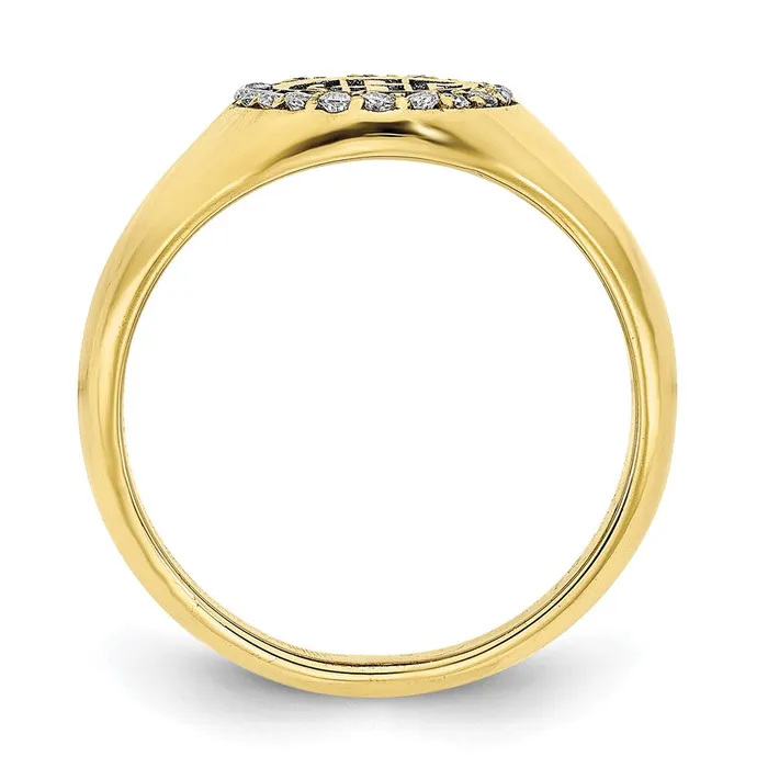 Rings WB Choice Jewelry 10KY Large Diamond Oval Classic Monogram Signet RingWBC10XNR108Y Rings WB Choice Jewelry 10KY Large Diamond Oval Classic Monogram Signet RingWBC10XNR108Y