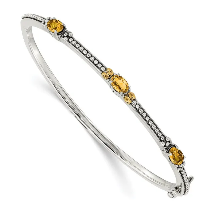 Rings WB Choice Jewelry Sterling Silver w14ky Citrine BangleWBCQTC1449