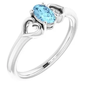 Sterling Silver 5x3 mm Oval Aquamarine Youth Heart Ring71987666PSTWBC WB Choice Jewelry Rings Sterling Silver 5x3 mm Oval Aquamarine Youth Heart Ring71987666PSTWBC WB Choice Jewelry Rings