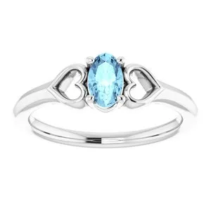 Sterling Silver 5x3 mm Oval Aquamarine Youth Heart Ring71987666PSTWBC WB Choice Jewelry Rings Sterling Silver 5x3 mm Oval Aquamarine Youth Heart Ring71987666PSTWBC WB Choice Jewelry Rings