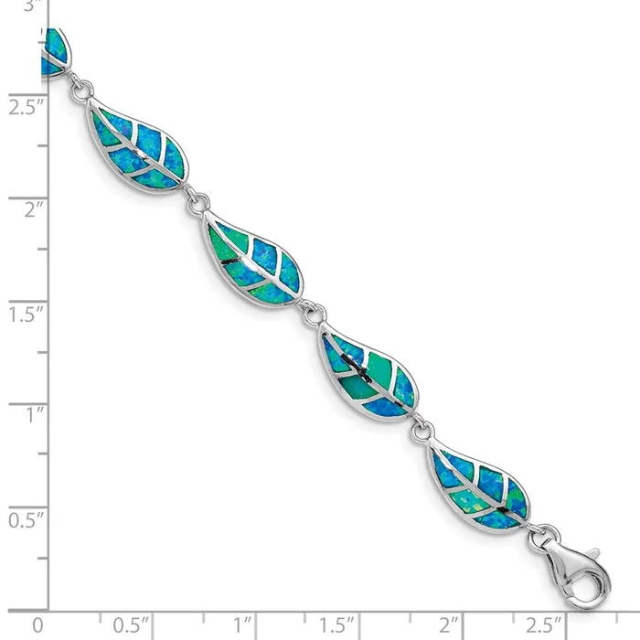 Sterling Silver Rhodiumplated Lab Created Opal Inlay Leaf BraceletWBCQG482375 WB Choice Jewelry Bracelets Sterling Silver Rhodiumplated Lab Created Opal Inlay Leaf BraceletWBCQG482375 WB Choice Jewelry Bracelets