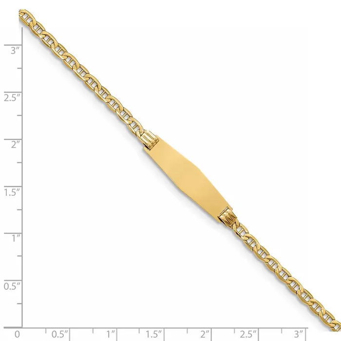 WB Choice Jewelry Bracelets 14k Semisolid Soft Diamond Shape Anchor Link ID BraceletWBCDCID105C8 WB Choice Jewelry Bracelets 14k Semisolid Soft Diamond Shape Anchor Link ID BraceletWBCDCID105C8