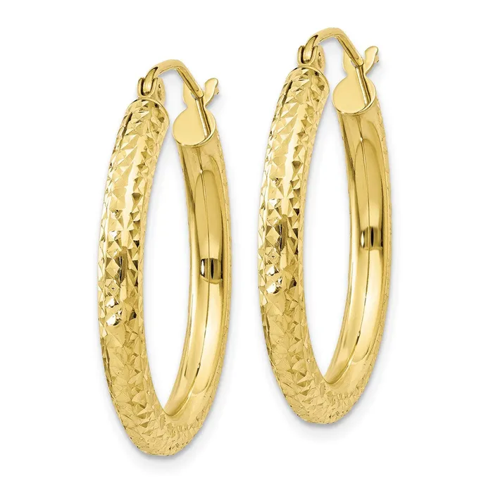 WB Choice Jewelry Earrings 10k Diamondcut 3mm Round Hoop EarringsWBC10TC265 WB Choice Jewelry Earrings 10k Diamondcut 3mm Round Hoop EarringsWBC10TC265