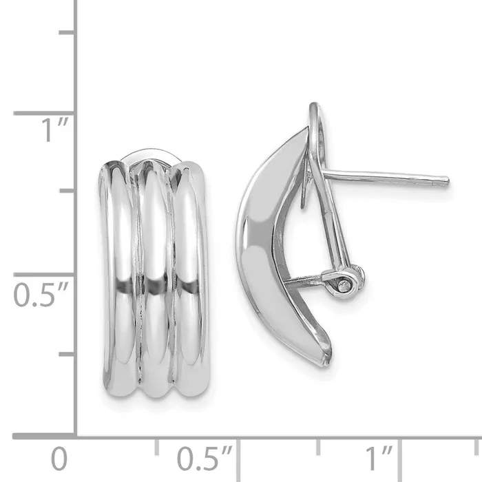 WB Choice Jewelry Earrings 14k White Gold Omega Post EarringsWBCH955