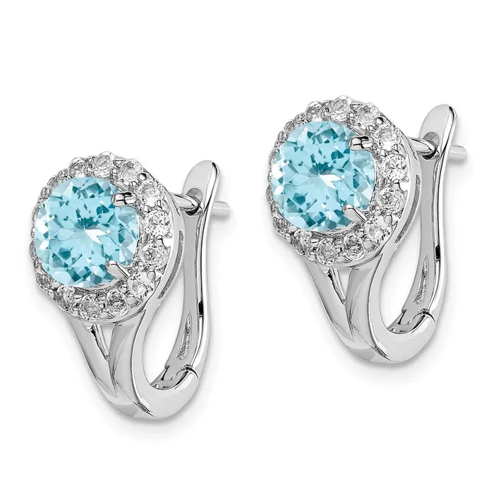 WB Choice Jewelry Earrings Sterling Silver Rhodium Wht Topaz Lght Swiss Blue Topaz Hngd EarringsWBCQE10062BT WB Choice Jewelry Earrings Sterling Silver Rhodium Wht Topaz Lght Swiss Blue Topaz Hngd EarringsWBCQE10062BT