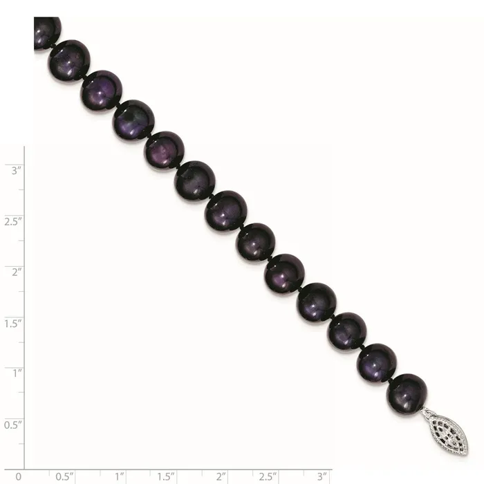WB Choice Jewelry Necklaces Sterling Silver Rhodplated 1011mm Black FWC Pearl NecklaceWBCQH515818