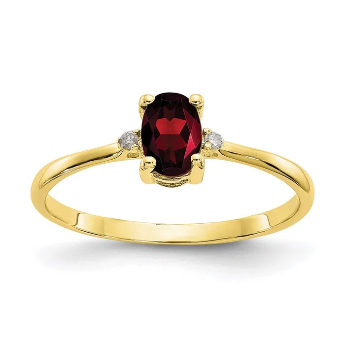 WB Choice Jewelry Rings 10k Polished Geniune Diamond Garnet Birthstone RingWBC10XBR202 WB Choice Jewelry Rings 10k Polished Geniune Diamond Garnet Birthstone RingWBC10XBR202