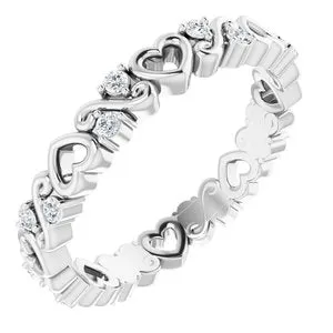 WB Choice Jewelry Rings 14K White 18 CTW Heart Diamond Eternity Band Size 45124085604PSTWBC WB Choice Jewelry Rings 14K White 18 CTW Heart Diamond Eternity Band Size 45124085604PSTWBC