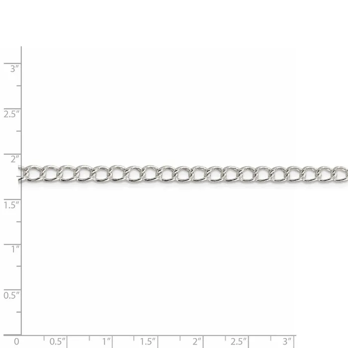 WB Choice Jewelry Rings Sterling Silver 45mm Half round Wire Open Curb ChainWBCQPE5824 WB Choice Jewelry Rings Sterling Silver 45mm Half round Wire Open Curb ChainWBCQPE5824