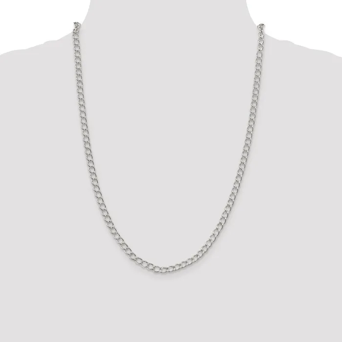 WB Choice Jewelry Rings Sterling Silver 45mm Half round Wire Open Curb ChainWBCQPE5824 WB Choice Jewelry Rings Sterling Silver 45mm Half round Wire Open Curb ChainWBCQPE5824