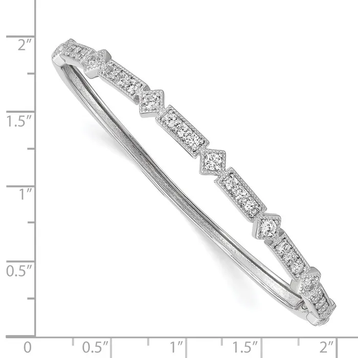 WB Choice Jewelry Rings Sterling Silver CZ Hinged BangleWBCQB1348 WB Choice Jewelry Rings Sterling Silver CZ Hinged BangleWBCQB1348