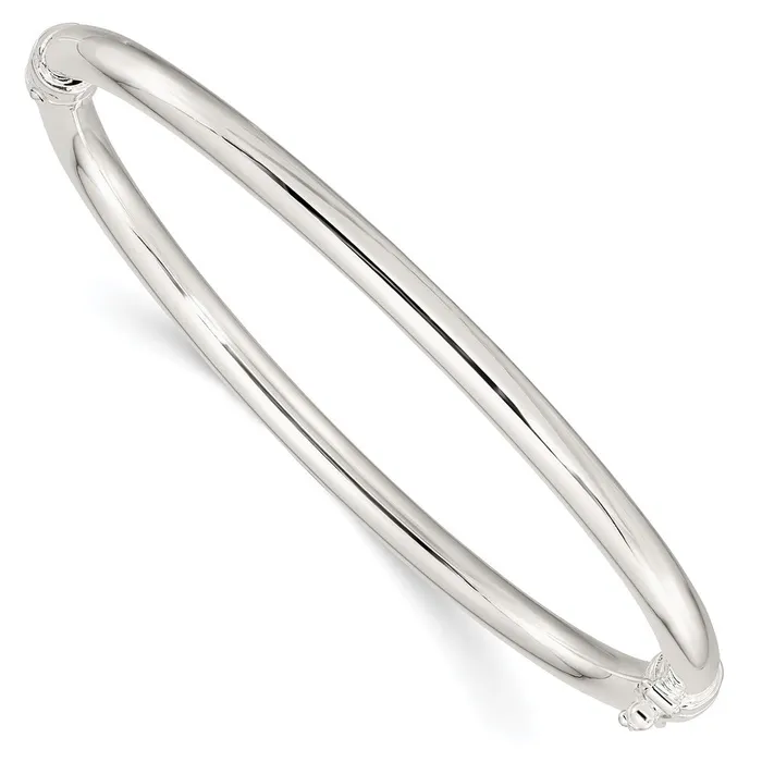 WB Choice Jewelry Rings Sterling Silver Polished Hinged BangleWBCQB1412