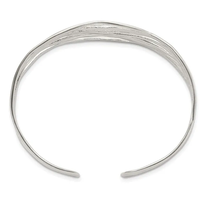 WB Choice Jewelry Rings Sterling Silver Polished Multistrand Cuff BangleWBCQB1196 WB Choice Jewelry Rings Sterling Silver Polished Multistrand Cuff BangleWBCQB1196