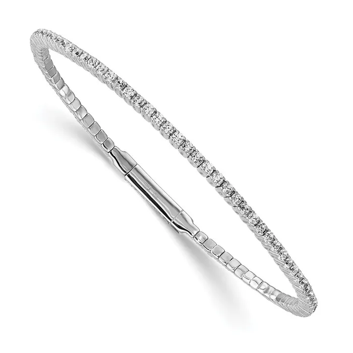 WB Choice Jewelry Sterling Silver CZ Flexible Bangle BraceletWBCQB1362 Bracelets WB Choice Jewelry Sterling Silver CZ Flexible Bangle BraceletWBCQB1362 Bracelets