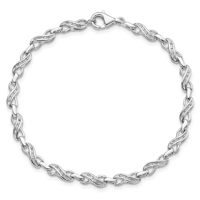 WB Choice Jewelry Sterling Silver Rhodiumplated Diam Infinity Symbol BraceletWBCQDX1053 Bracelets